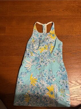 Lilly Pulitzer Floral Daisy Blue and Yellow Dress